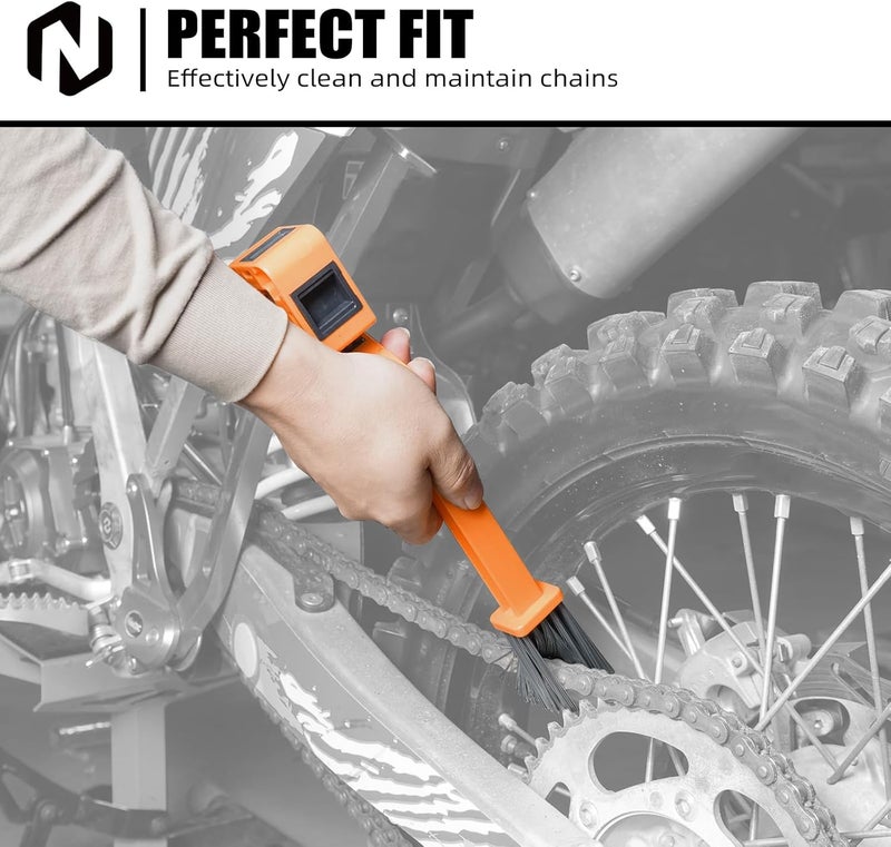 NICECNC Universal Chain Cleaning Brush Compatible with The Oil Dirt Chain & Sprocket of Steet, Sport, Off-Road Motorcycles, ATVs, Bicycles etc. Compatible with KTM Compatible with Yamaha See Fitment - Image 2
